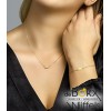 Geel gouden ketting met ovaal plaatje - 56812 Geel gouden ketting met ovaal plaatje - 56812