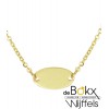 Geel gouden ketting met ovaal plaatje - 56812 Geel gouden ketting met ovaal plaatje - 56812