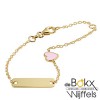 Gouden kinderarmband met naam en roze hartje - 56813 Gouden kinderarmband met naam en roze hartje - 56813