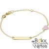 Gouden kinderarmband met naam en roze hartje - 56813 Gouden kinderarmband met naam en roze hartje - 56813