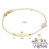 Gouden kinderarmband met naam en roze hartje - 56813 Gouden kinderarmband met naam en roze hartje - 56813