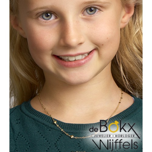 Gouden ketting met hartjes 36-38cm - 57076 Gouden ketting met hartjes 36-38cm - 57076