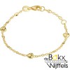 Gouden bedel armband met hartjes 11 - 13cm - 57119 Gouden bedel armband met hartjes 11 - 13cm - 57119