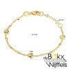 Gouden bedel armband met hartjes 11 - 13cm - 57119 Gouden bedel armband met hartjes 11 - 13cm - 57119