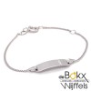 Baby armbandje met graveerplaatje witgoud 9-11cm - 56929 Baby armbandje met graveerplaatje witgoud 9-11cm - 56929
