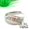 Ring breuning zilver met corian en rozé maat 58 - 55015 Ring breuning zilver met corian en rozé maat 58 - 55015