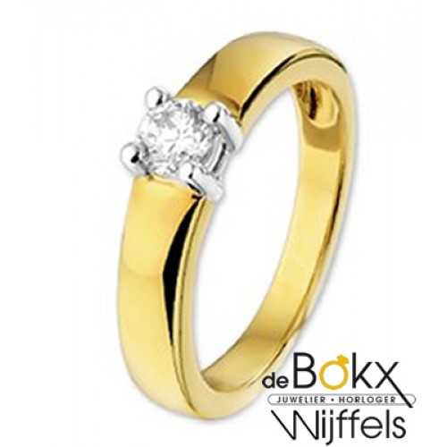 Gouden ring met zirkonia maat 57 - 54861 Gouden ring met zirkonia maat 57 - 54861
