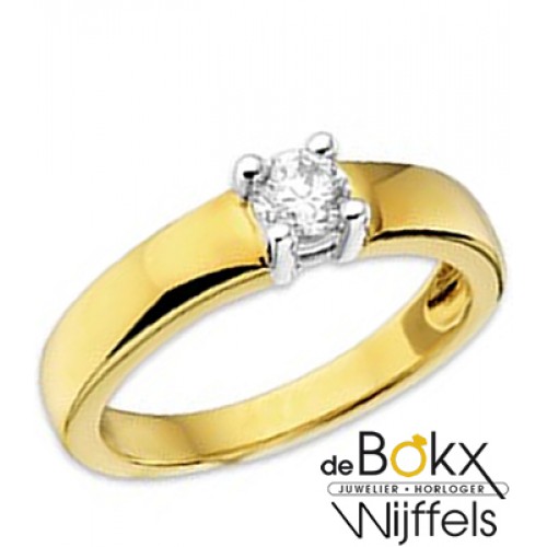 Gouden ring met zirkonia maat 57 - 54861 Gouden ring met zirkonia maat 57 - 54861