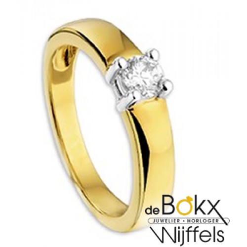 Gouden ring met zirkonia maat 57 - 54861 Gouden ring met zirkonia maat 57 - 54861