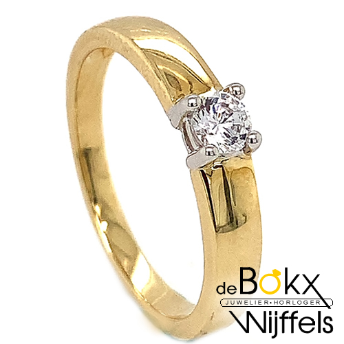 Verlovingsring bicolor goud met zirkonia maat 59 - 54868 Verlovingsring bicolor goud met zirkonia maat 59 - 54868