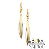 Lange gouden oorhangers in wit en geel goud - 55759 Lange gouden oorhangers in wit en geel goud - 55759