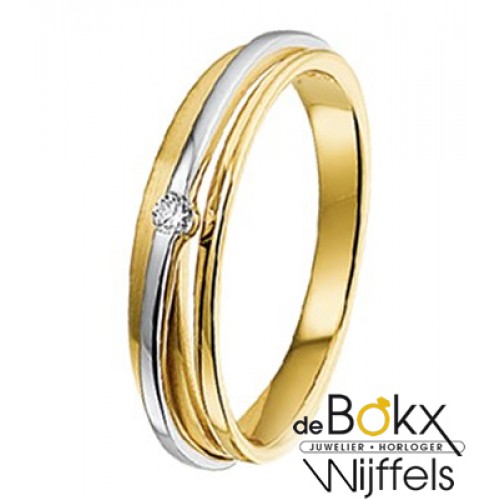 diamanten ring in geel en wit goud - 53076 diamanten ring in geel en wit goud - 53076