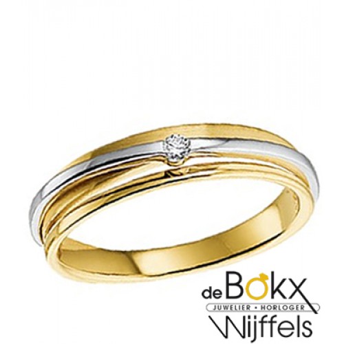 diamanten ring in geel en wit goud - 53076 diamanten ring in geel en wit goud - 53076