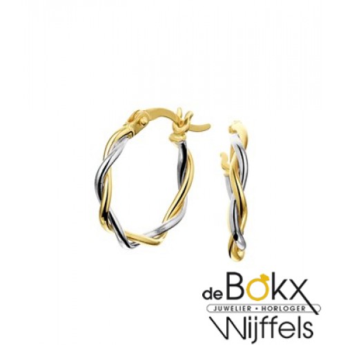 gouden oorbellen met gedraaide buis - 56911 gouden oorbellen met gedraaide buis - 56911