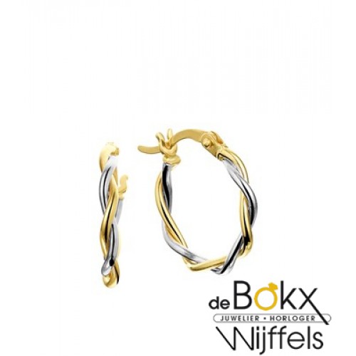 gouden oorbellen met gedraaide buis - 56911 gouden oorbellen met gedraaide buis - 56911