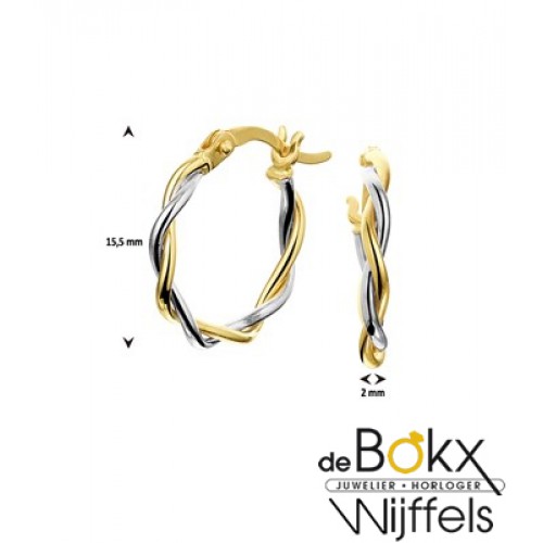 gouden oorbellen met gedraaide buis - 56911 gouden oorbellen met gedraaide buis - 56911