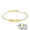 baby armbandje met graveerplaatje bicoulor goud 11 -13cm - 56715 baby armbandje met graveerplaatje bicoulor goud 11 -13cm - 56715