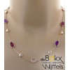 Roodgoud Collier Amethyst, roze en paarse kwarts - 55772 Roodgoud Collier Amethyst, roze en paarse kwarts - 55772