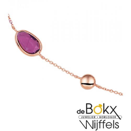 Roodgoud Collier Amethyst, roze en paarse kwarts - 55772 Roodgoud Collier Amethyst, roze en paarse kwarts - 55772