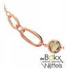Rozégouden collier met edelstenemix. - 55775 Rozégouden collier met edelstenemix. - 55775