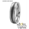Titanium trouwring met carbon en 3 diamanten 52553 - 56225 Titanium trouwring met carbon en 3 diamanten 52553 - 56225