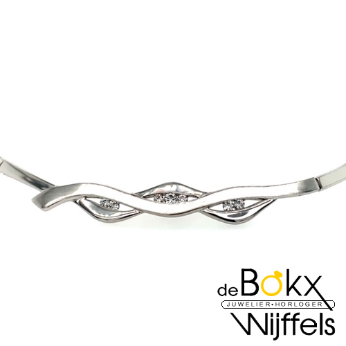 choker in zilver met zirkonia 43cm - 57717 choker in zilver met zirkonia 43cm - 57717