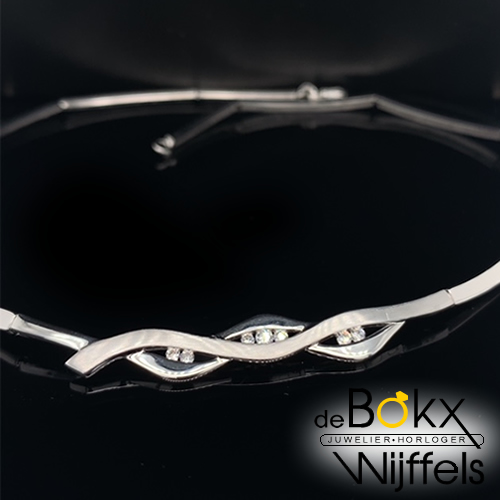 choker in zilver met zirkonia 43cm - 57717 choker in zilver met zirkonia 43cm - 57717