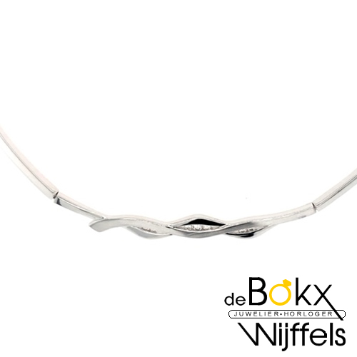 choker in zilver met zirkonia 43cm - 57717 choker in zilver met zirkonia 43cm - 57717