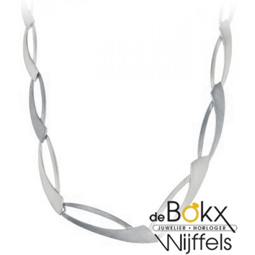 Collier van Breuning mat en glimmend in zilver - 55320 Collier van Breuning mat en glimmend in zilver - 55320