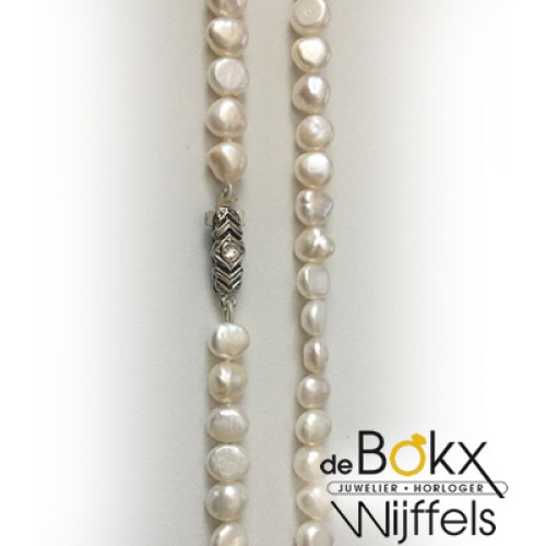 Zoetwater parel collier met zilveren sluiting - 50706 Zoetwater parel collier met zilveren sluiting - 50706