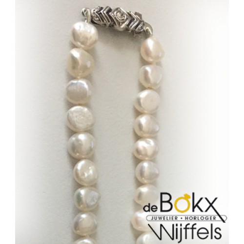 Zoetwater parel collier met zilveren sluiting - 50706 Zoetwater parel collier met zilveren sluiting - 50706