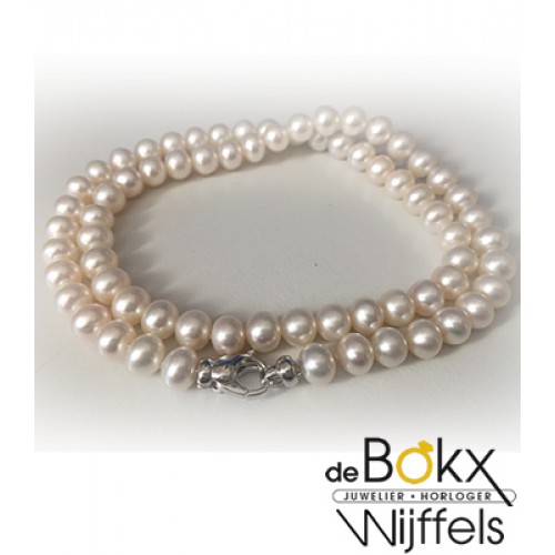 Parelketting met zilveren cartier sluiting - 50679 Parelketting met zilveren cartier sluiting - 50679