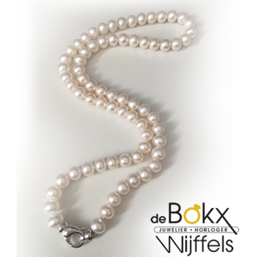 Parelketting met zilveren cartier sluiting - 50679 Parelketting met zilveren cartier sluiting - 50679