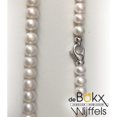 Parelketting met zilveren cartier sluiting - 50679 Parelketting met zilveren cartier sluiting - 50679