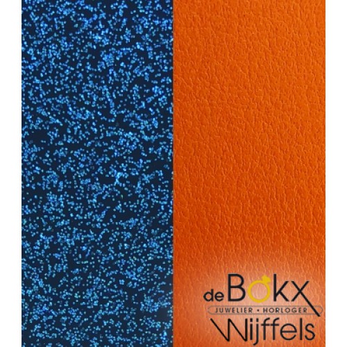 les Georgettes 25mm leer glitter blue / apricot - 56509 les Georgettes 25mm leer glitter blue / apricot - 56509