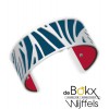 armband leer les Georgettes 25mm petrol blauw / framboos rood - 55811 armband leer les Georgettes 25mm petrol blauw / framboos rood - 55811