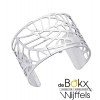 Armband fougeres 40mm les Georgettes zilver met 2 leertjes - 55786 Armband fougeres 40mm les Georgettes zilver met 2 leertjes - 55786