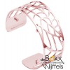 XL Armband fougeres 25mm les Georgettes roze goud met zwart en wit leer - 55801 XL Armband fougeres 25mm les Georgettes roze goud met zwart en wit leer - 55801