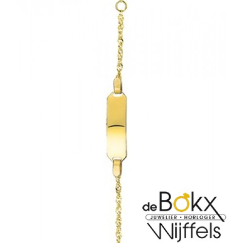 baby armbandje met graveerplaatje geel goud 9 karaat - 56711 baby armbandje met graveerplaatje geel goud 9 karaat - 56711