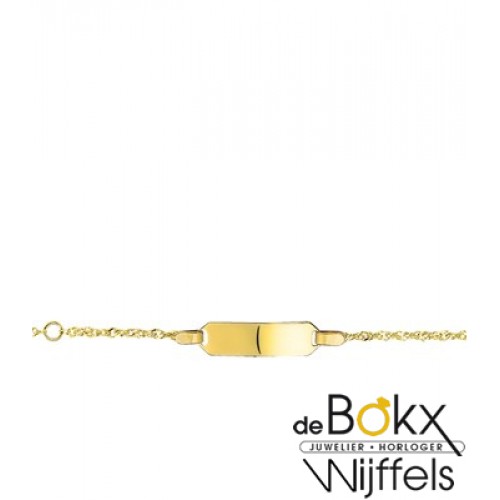baby armbandje met graveerplaatje geel goud 9 karaat - 56711 baby armbandje met graveerplaatje geel goud 9 karaat - 56711