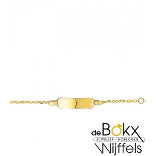 baby armbandje met graveerplaatje geel goud 9 karaat - 56711 baby armbandje met graveerplaatje geel goud 9 karaat - 56711