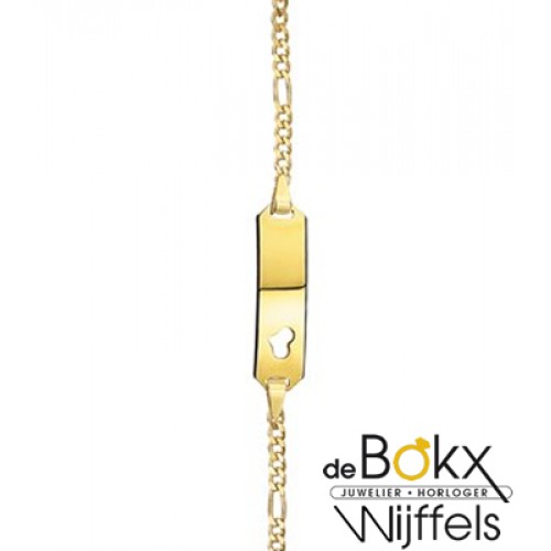 baby armbandje met graveerplaatje geel goud 9 karaat - 56713 baby armbandje met graveerplaatje geel goud 9 karaat - 56713