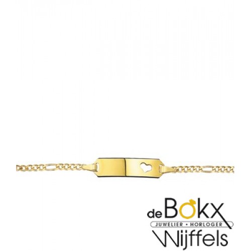 baby armbandje met graveerplaatje geel goud 9 karaat - 56713 baby armbandje met graveerplaatje geel goud 9 karaat - 56713