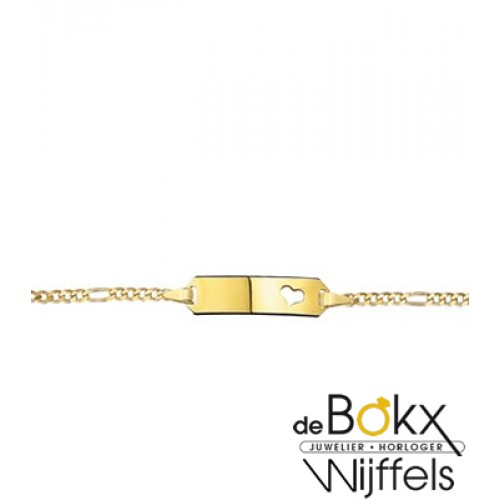 baby armbandje met graveerplaatje geel goud 9 karaat - 56713 baby armbandje met graveerplaatje geel goud 9 karaat - 56713