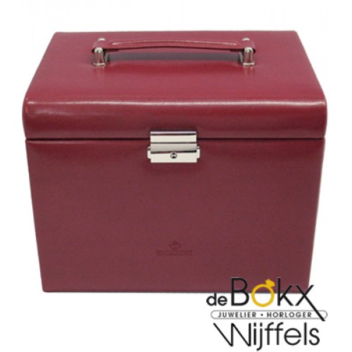 sieraden koffer windrose rood 5 etages merino groot 8036960 - 56407 sieraden koffer windrose rood 5 etages merino groot 8036960 - 56407