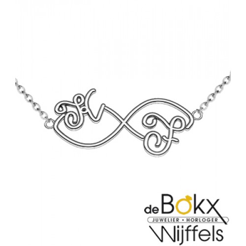 Infitnity ketting geelgoud met 2 letters - 56456 Infitnity ketting geelgoud met 2 letters - 56456