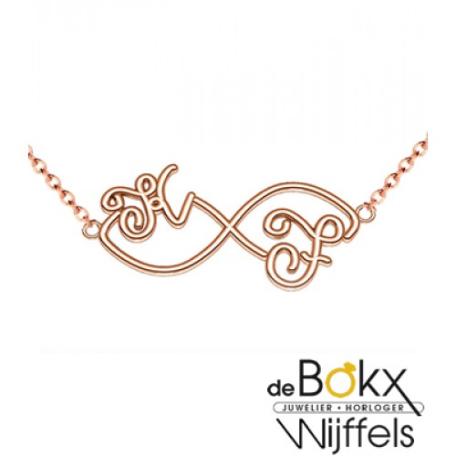 Infitnity ketting geelgoud met 2 letters - 56456 Infitnity ketting geelgoud met 2 letters - 56456