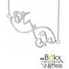 Infitnity ketting witgoud met 2 letters en diamant - 56457 Infitnity ketting witgoud met 2 letters en diamant - 56457