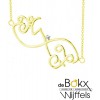 Infitnity ketting witgoud met 2 letters en diamant - 56457 Infitnity ketting witgoud met 2 letters en diamant - 56457