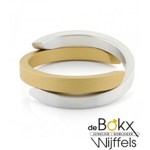 CLIC by suzanne armband mat aluminium en geel met mangneet A1G - 54686 CLIC by suzanne armband mat aluminium en geel met mangneet A1G - 54686